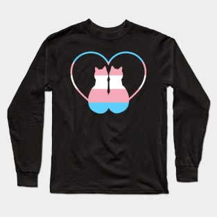 Cat Transgender Flag LGBT Pride Month Love Long Sleeve T-Shirt